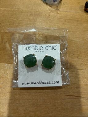 Humble Chic New York Green Stud Earrings